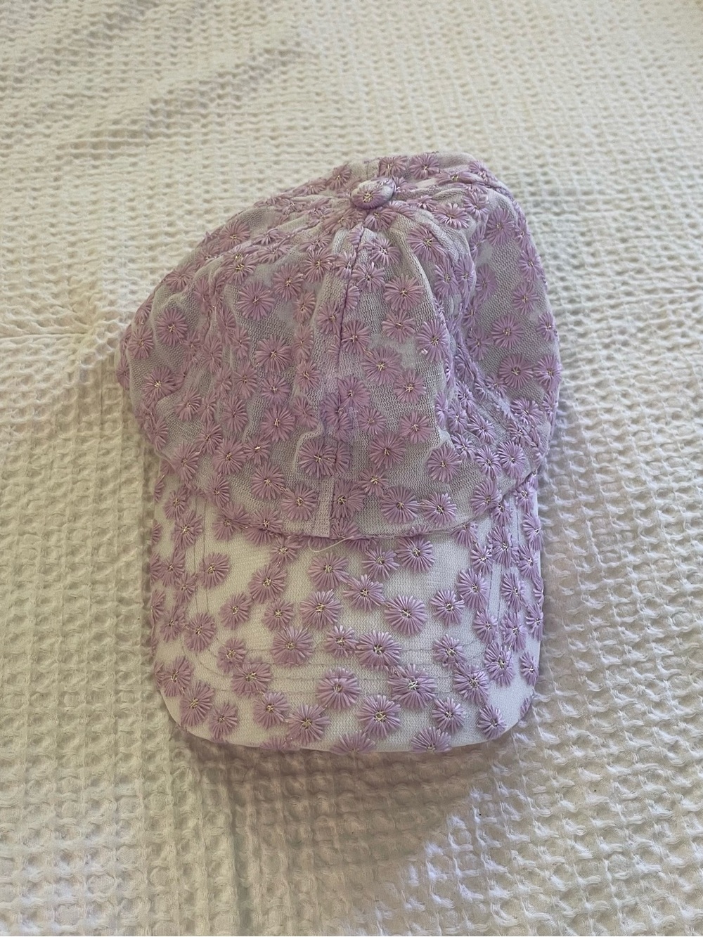 Kawaii cute Embroidered flower sheer hat cap